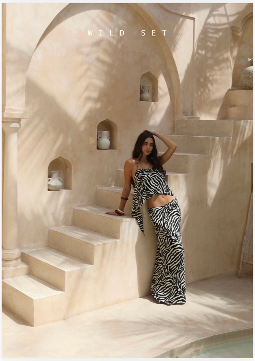 WILD SET – Ensemble Deux-Pièces Crop Top & Jupe Zèbre | by Paquita Exbrayat