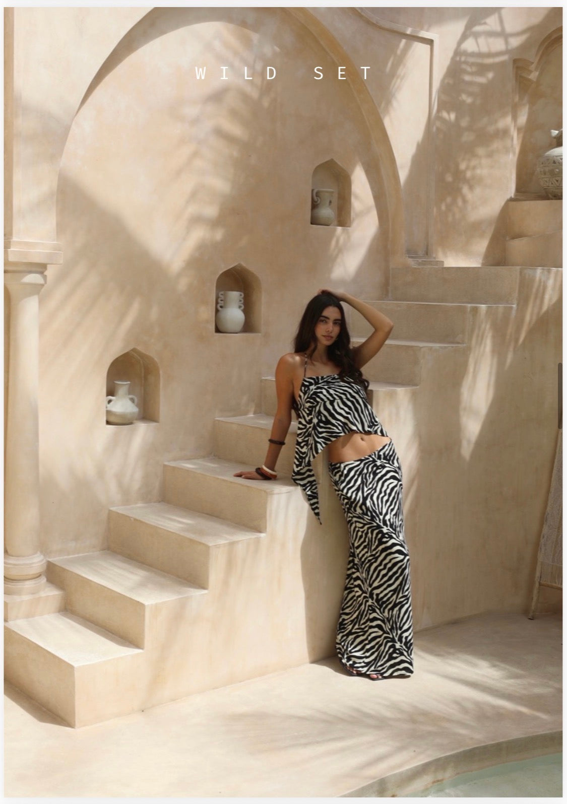 WILD SET – Ensemble Deux-Pièces Crop Top & Jupe Zèbre | by Paquita Exbrayat